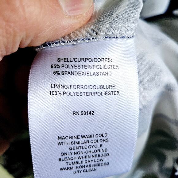 Adorne Women's Size 10 Cap Sleeve Shift Dress Blue White Floral Spring Midi - Picture 6 of 6